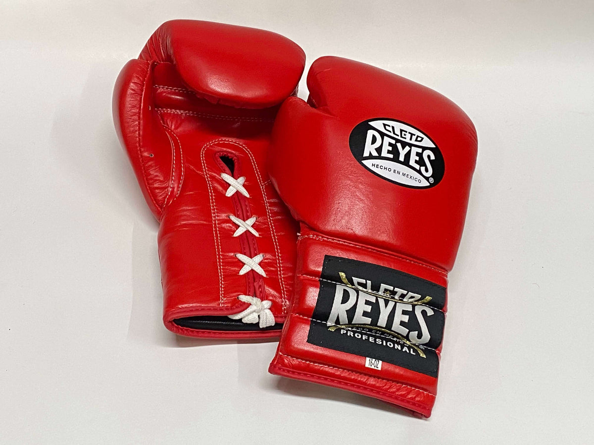 Cleto Reyes Red Leather Boxing Gloves Professional Training Pair Back View