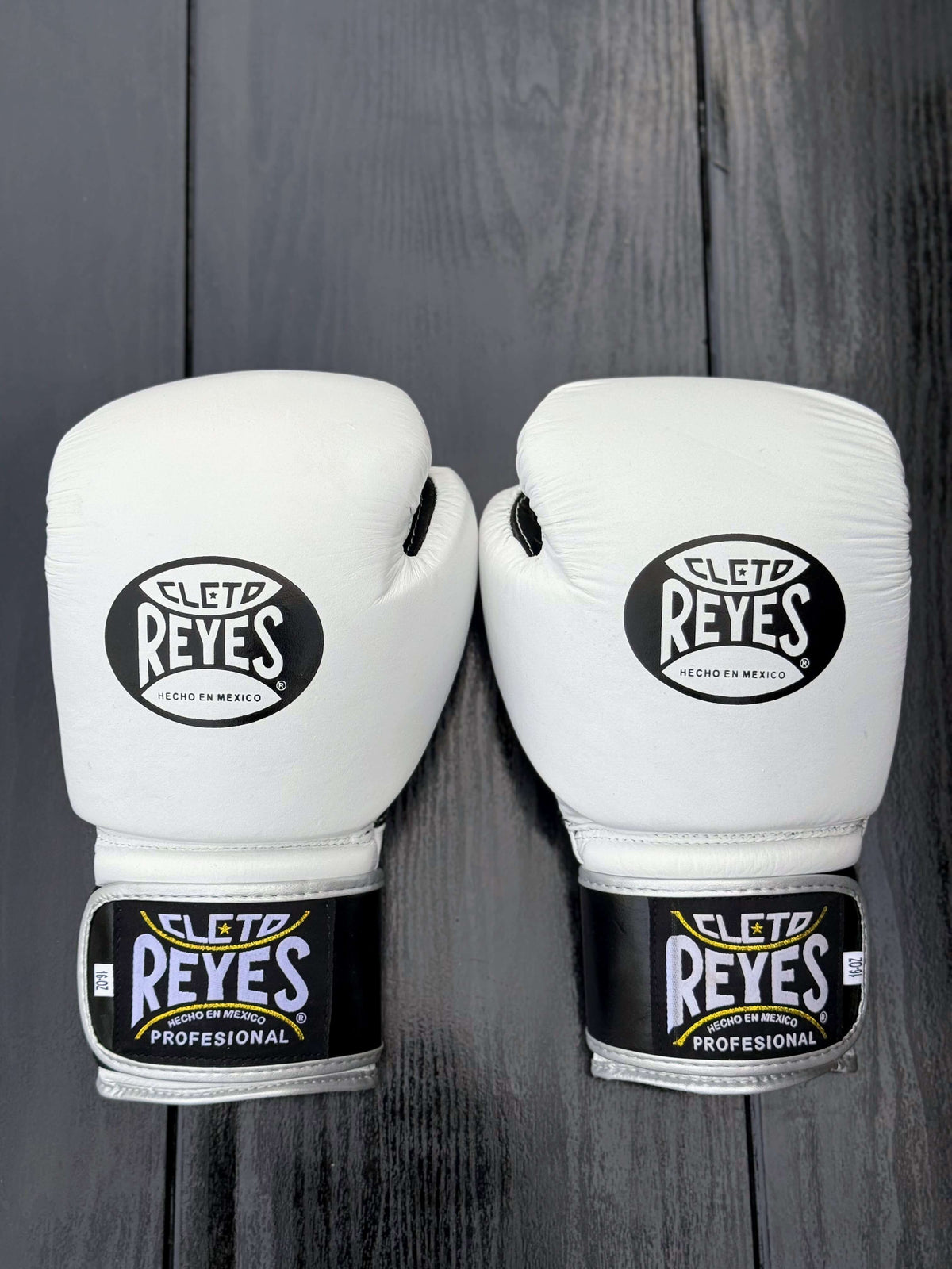 Cleto Reyes White/Black Boxing Gloves Heavy Duty Gym Training Gloves Back View