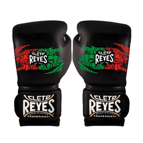 Cleto Reyes Black/Red/Green Boxing Gloves Premium Leather Training Pair