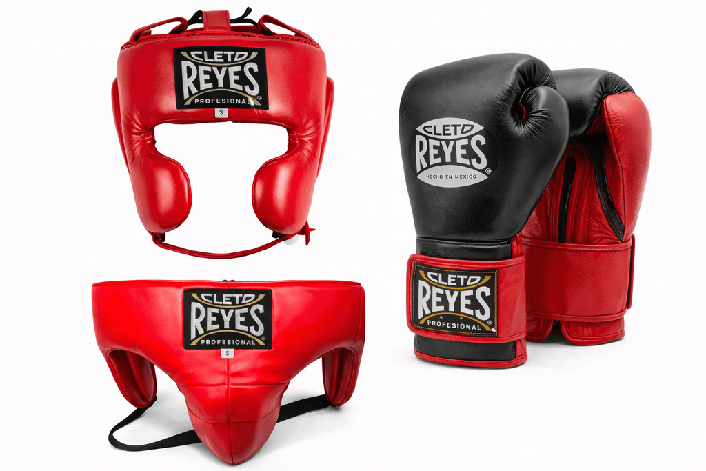 Cleto Reyes Boxing Gloves Set Black/Red Training Sparring Gear