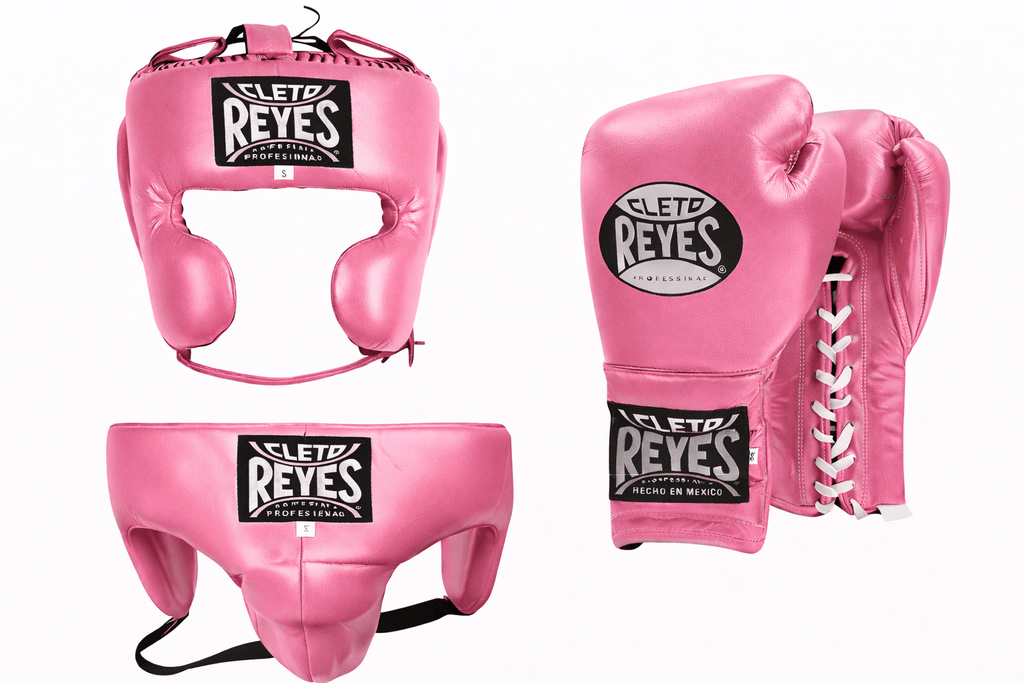 Cleto Reyes Boxing Gloves Set Pink Lace Up Fight Gloves