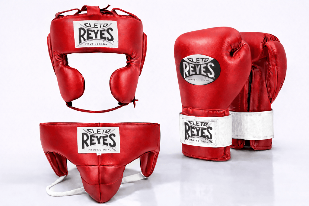 Cleto Reyes Boxing Gloves Set Red/White Velcro Fight Gloves