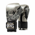 Cleto Reyes Genuine Leather Boxing Gloves Silver/Black Snake Style 14oz Pair
