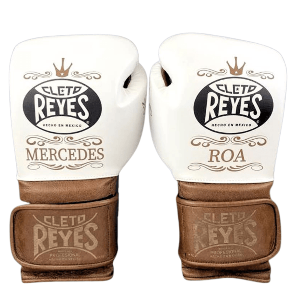 Cleto Reyes White/Brown Leather Boxing Gloves Custom Fit Training