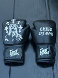 Fiest Boxing Gloves Winning Style Black Jessus Leather Training Gloves Back View