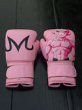 Fiest Winning Monji Style Boxing Gloves Pink Leather Training Gloves Back-View