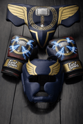 Fiest Dark-Blue/Gold Boxing Set Fitness Training Gloves Headguard