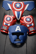 Fiest Blue/Red/White Boxing Set 14oz Gloves Full Gear Pack