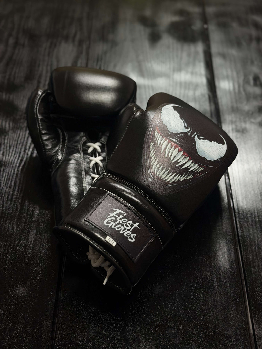 Fiest Winning Style Boxing Sets Black Venum Style Leather Gloves