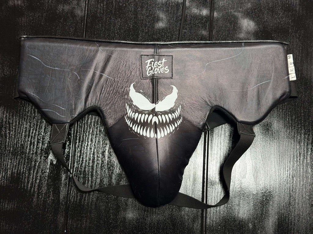 Fiest Winning Style Boxing Sets Black Venum Style Leather Groinguard