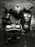 Fiest Winning Style Boxing Sets Black Venum Style Leather Gloves and Mitts for Training