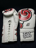 Fiest Winning Style White/Red Boxing Gloves Premium Gym Training Pair