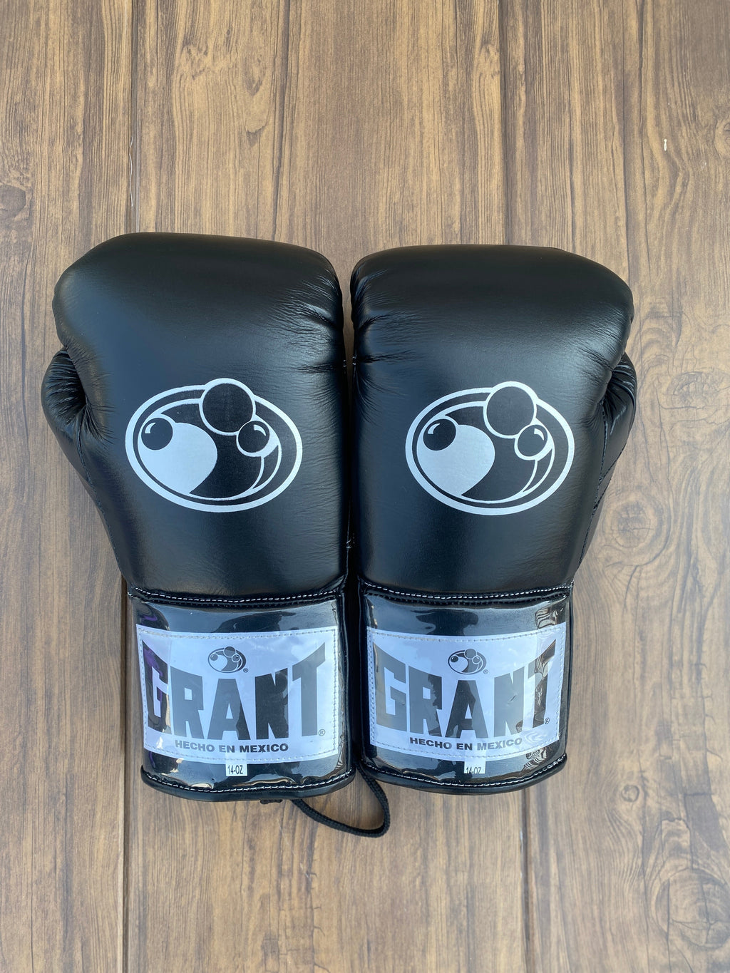 Grant Boxing Gloves Black Leather Training Gloves Back View