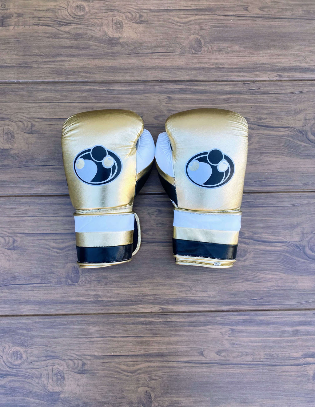 Grant Boxing Gloves Gold/Black/White Leather Training Gloves Back View