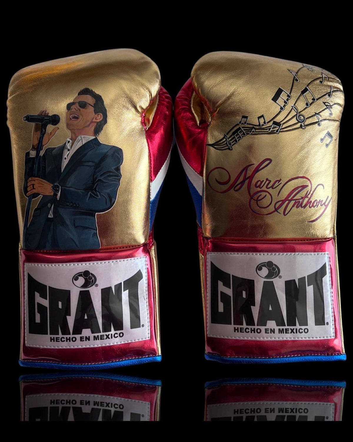 Grant Gold/Red/Blue Boxing Gloves Sparring Training Gloves