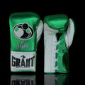 Grant Boxing Gloves Green/White/Silver 14oz Leather Training Gloves