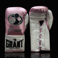 Grant Boxing Gloves Pink/White 14oz Leather Training Gloves
