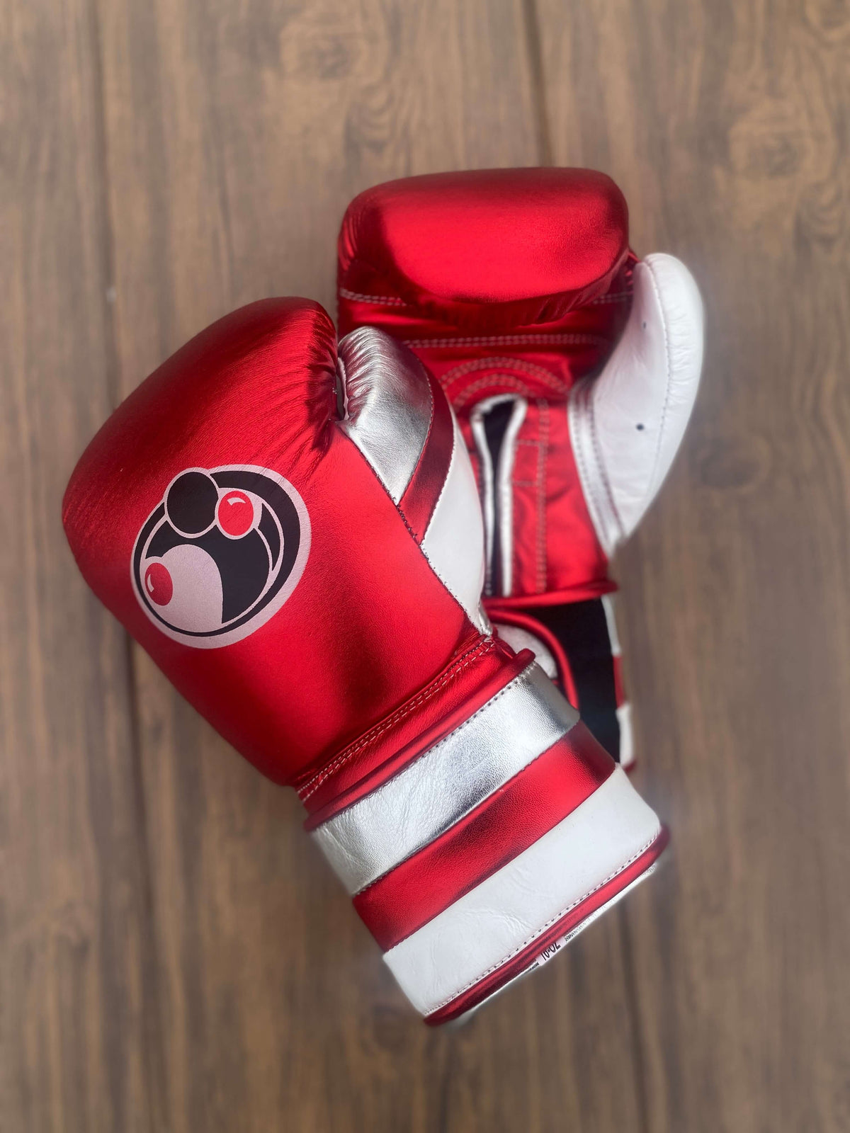 Grant Boxing Gloves Red/Silver/White Curved Leather Gloves for Sparring