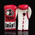 Grant Red/White Lace-Up Boxing Gloves Classic Training Gloves