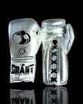Grant Boxing Gloves Silver on Hands Training Action Shot