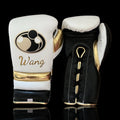 Grant White/Black/Gold Leather Boxing Gloves Heavy Duty Training Pair