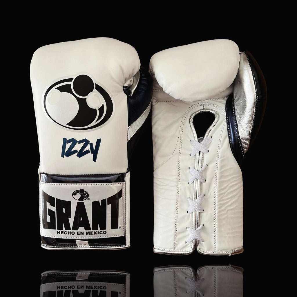 Grant White/Black/Silver Boxing Gloves Sparring Training Gloves