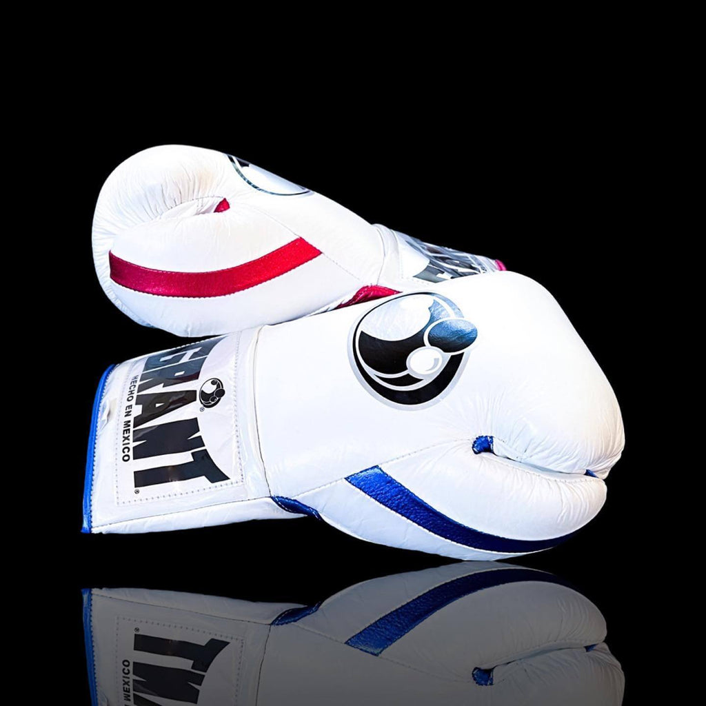 Grant White/Blue/Red Boxing Gloves Thumb View