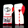 Grant White/Red 14oz Boxing Gloves Custom Sparring Gloves