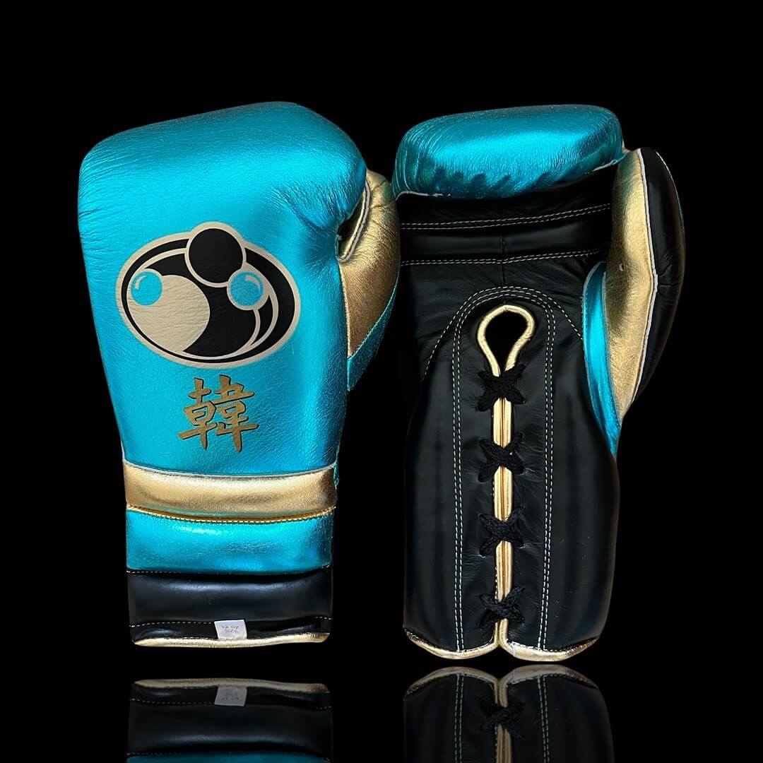 Grant Sky-Blue/Black/Gold Boxing Set Gloves