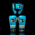 Grant Sky-Blue/Black/Gold Boxing Set Custom Training Gloves Bundle