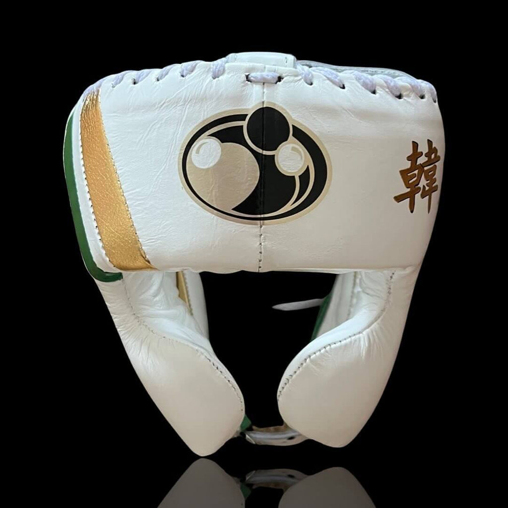 Grant White/Green/Gold Boxing Set Headguard
