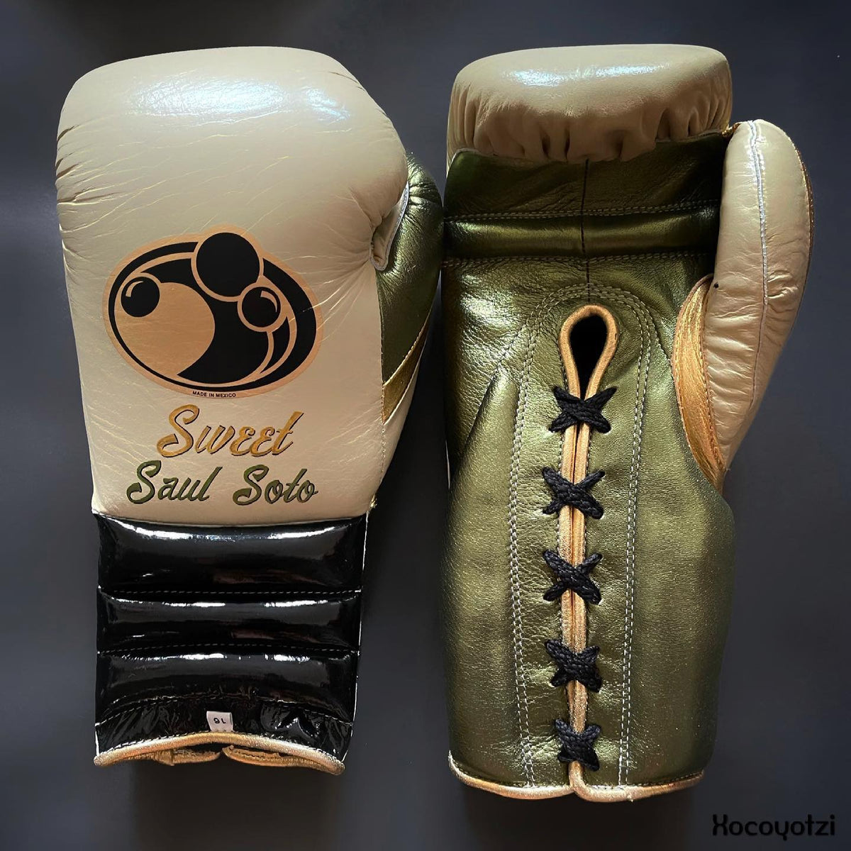 Grant Boxing Gloves Beige/Green/Black/Gold Padded Leather Gloves for Boxing Drills