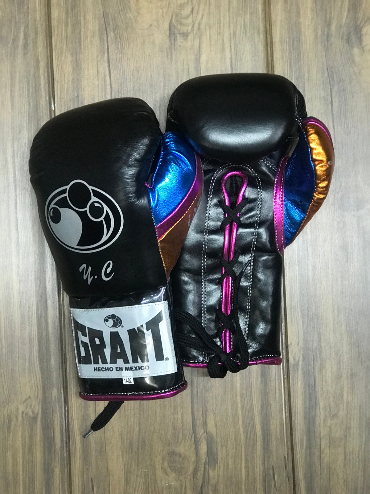Grant Boxing Gloves Black/Pink/Blue/Orange  Leather Training Gloves