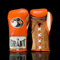 Grant Boxing Gloves Orange/Brown/White Leather Training Gloves for Sparring