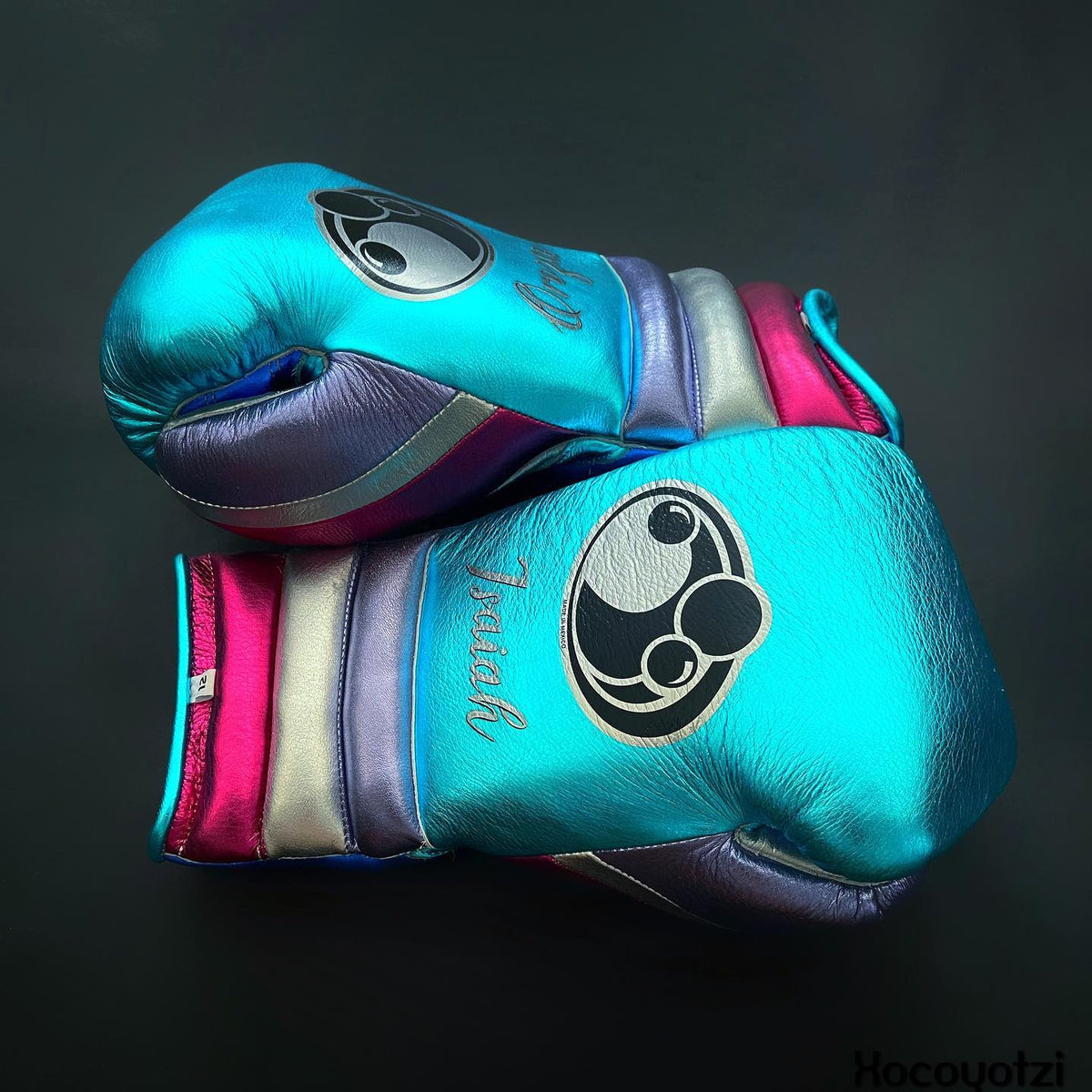 Grant Sky-Blue/Blue/Silver/Pink Boxing Gloves Sparring Training Gloves Side View