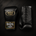 No Boxing No Life Gloves Black Leather Gloves for Daily Workouts