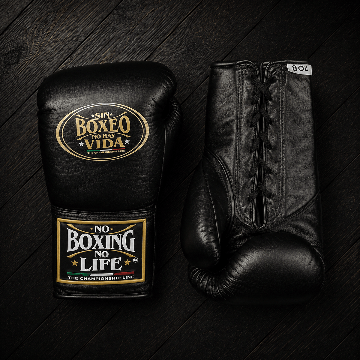 No Boxing No Life Gloves Black Leather Gloves for Daily Workouts