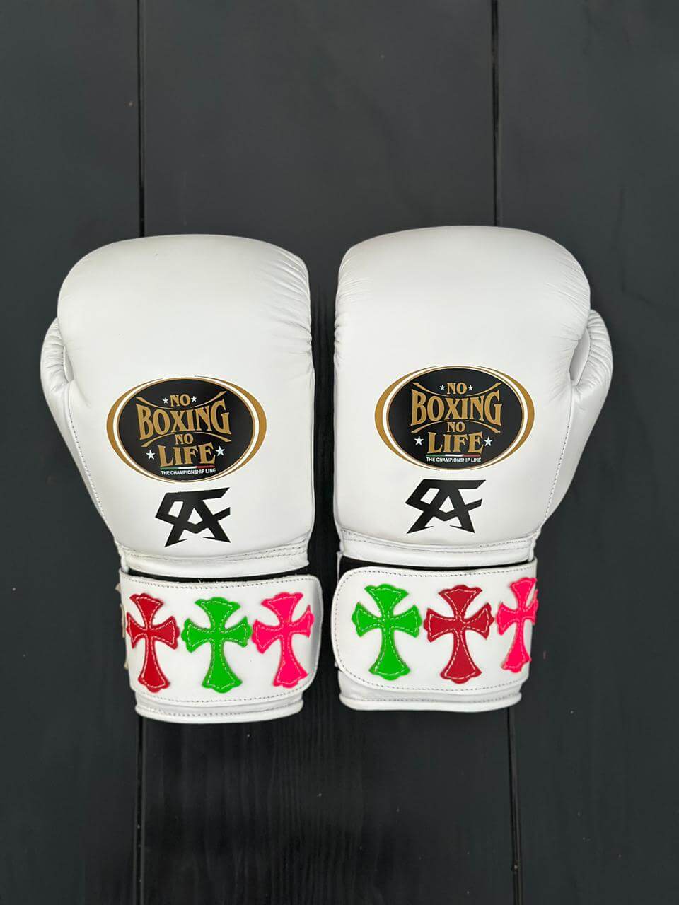 No Boxing No Life White Boxing Gloves Sparring Training Gloves