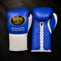 No Boxing No Life Gloves Blue/White Padded Gloves for Training