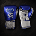 No Boxing No Life Gloves Dark-Blue/Silver Leather Gloves for Intense Sessions