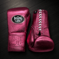 No Boxing No Life Gloves Dark-Pink Leather Gloves for Daily Workouts