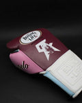 No Boxing No Life Maroon/Blue/White/Pink Lace-Up Boxing Gloves Classic Training Gloves
