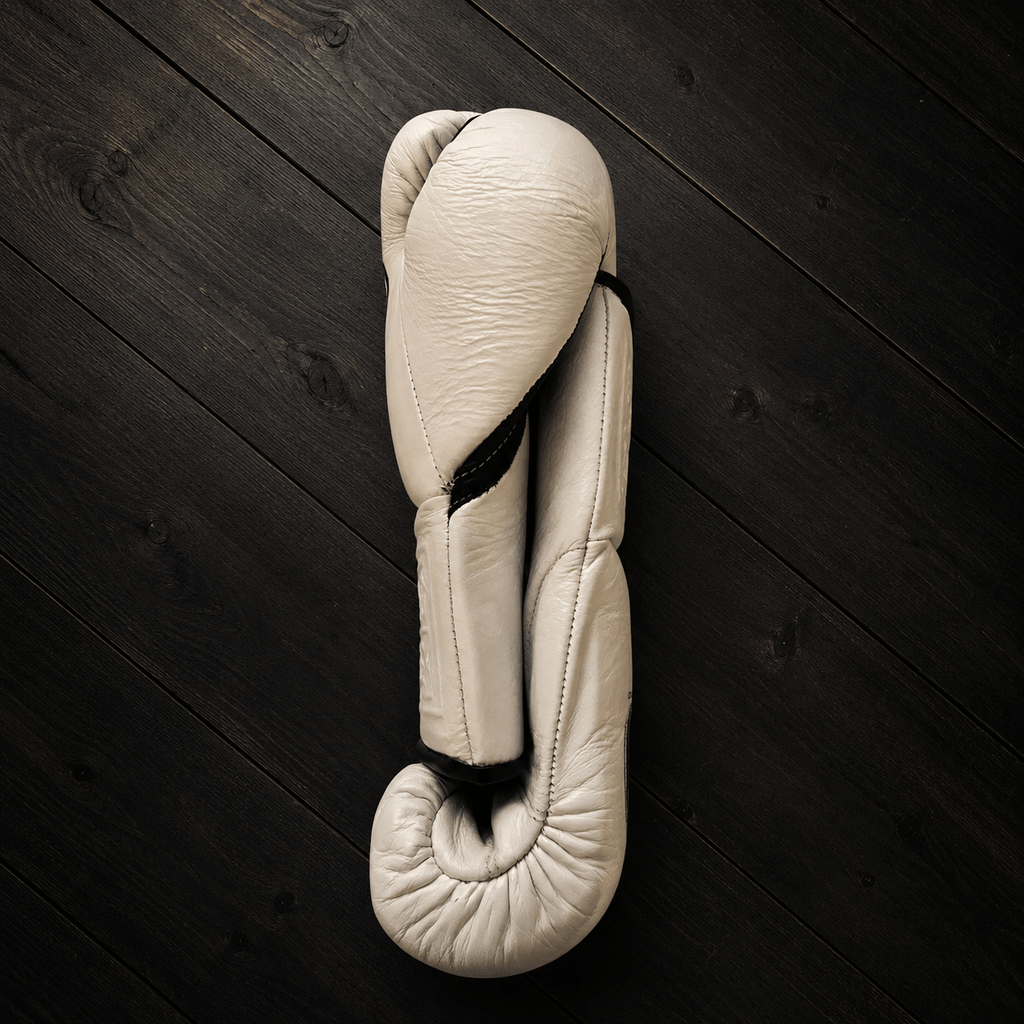No Boxing No Life Gloves Off White Leather Training Gloves Thumb View