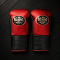 No Boxing No Life Gloves Red/Black Padded Leather Gloves for Boxing Drills