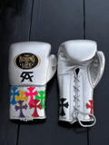 No Boxing No Life Boxing Gloves Silver 14oz Leather Training Gloves