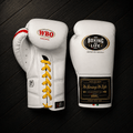No Boxing No Life Gloves White Curved Leather Gloves for Combat Training