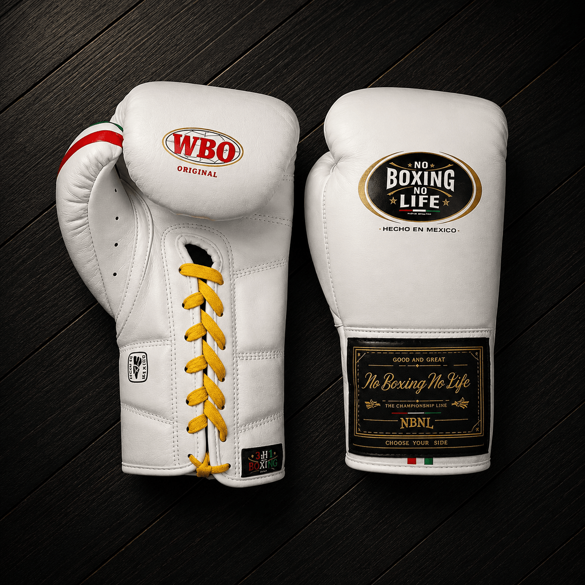 No Boxing No Life Gloves White Curved Leather Gloves for Combat Training