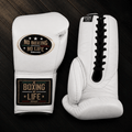 No Boxing No Life Gloves White Padded Leather Gloves for Heavy Bag Work