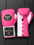 No Boxing No Life Pink/White Boxing Gloves Women Fitness Training Gloves