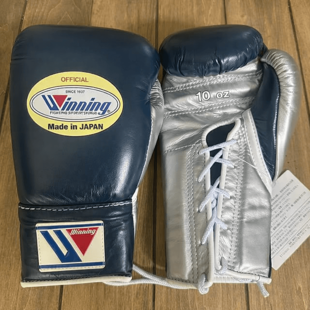Winning Dark-Blue/Silver 14oz Boxing Gloves Custom Sparring Gloves